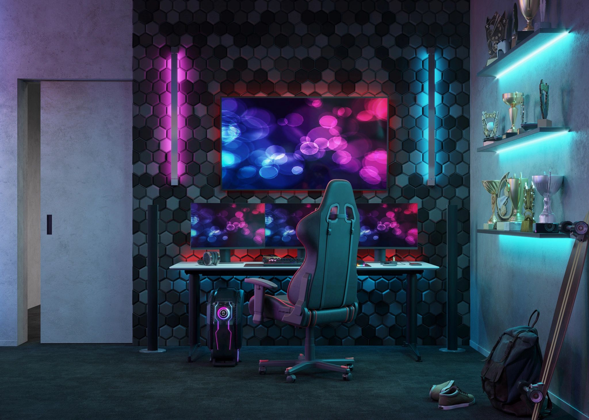 gaming community streaming light green purple
